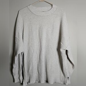 Aerie Womens Waffle Top, Oatmeal Color,